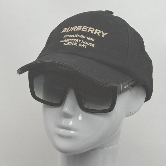 Burberry Horseferry House Embroidered Logo Adjustable Cap Size M - Black/White - Picture 3 of 9